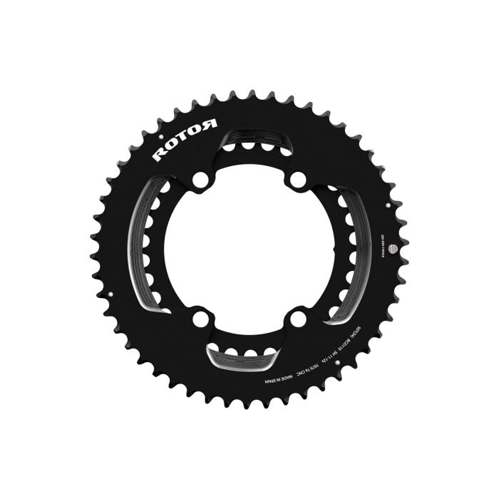 Paire, plateau noQring, 2X, 110 X 4 BCD asymétrique shimano, 42-54D, noir, rond, 11/12V plateau Rotor