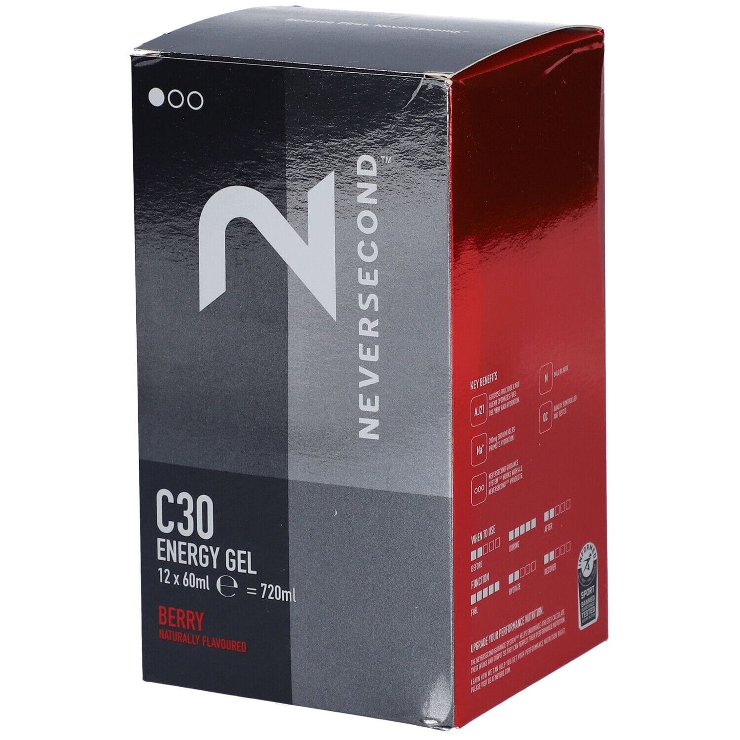 Neversecond - C30 Gels Box of 12 Nutrition Neversecond Berry