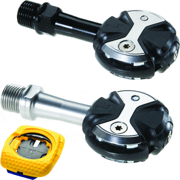 Zero Chrome-moly pedals, Black Speedplay road pedals