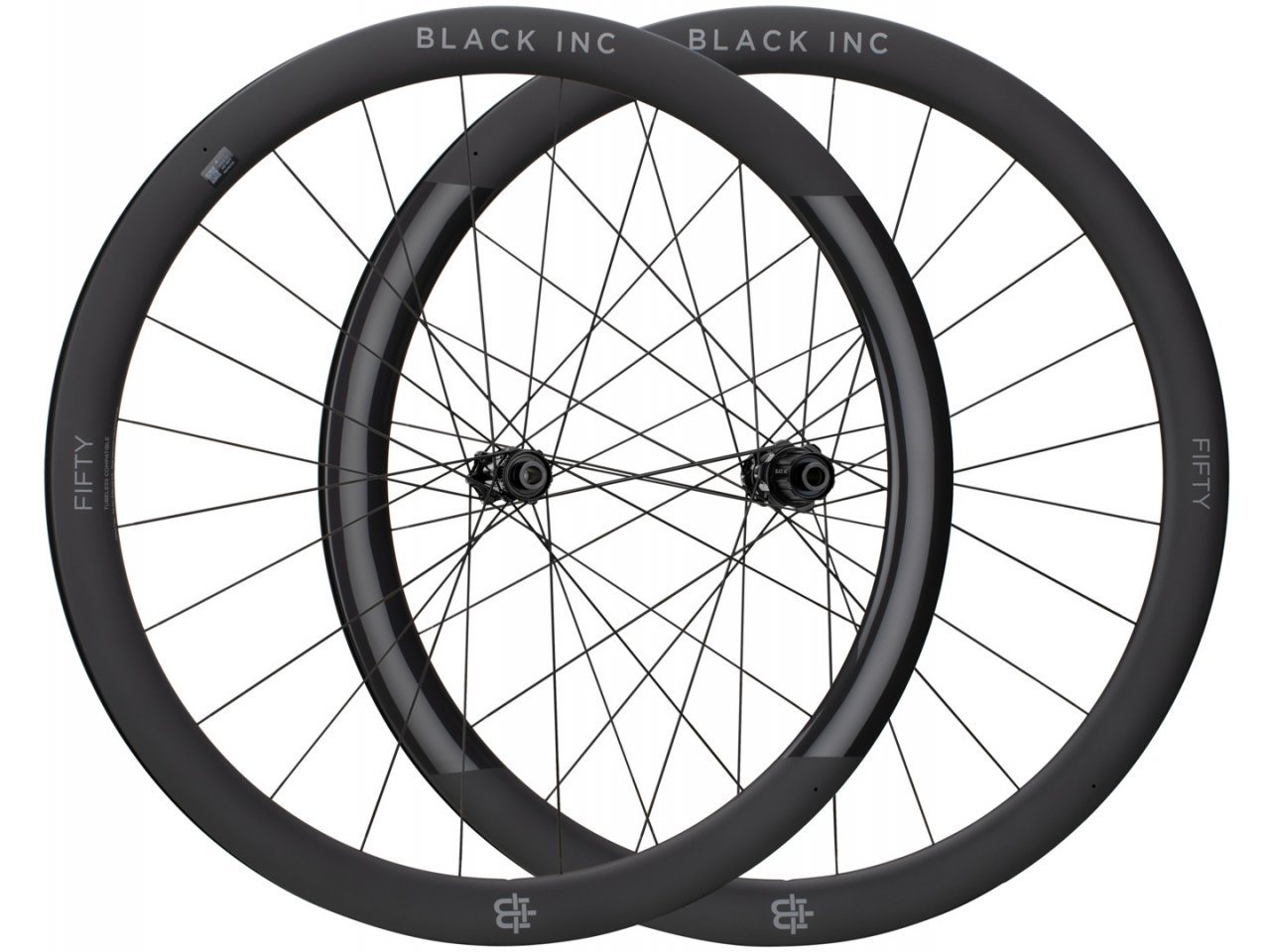 Pair of Black Forty Five Disc CL (XDR) Team Edition 2.0 Black Inc wheels
