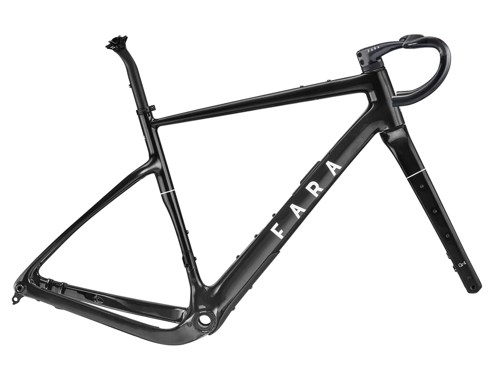 Fara - Frameset F/Gr4 Vélos de gravel Fara 49 Translucent Black 360x80-90mm