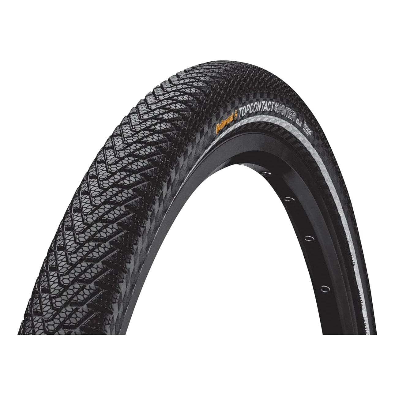 Continental - Pneu Top Contact Winter Pneus Continental 700x42C Noir bande réfléchissante 