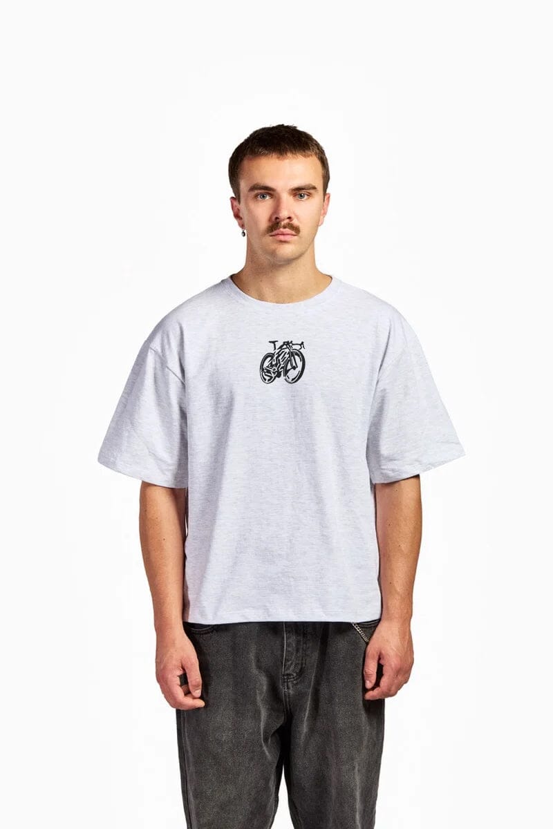 Vélo Cartel X Jeraume - "Fast Abstract" T-Shirt T-Shirts Vélo Cartel , Size S, Gray 