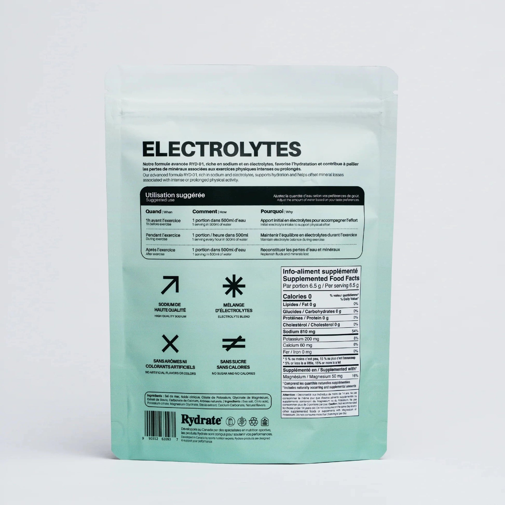 Rydrate - RYD-01 - Formule d'hydratation riche en sodium Nutrition Rydrate 