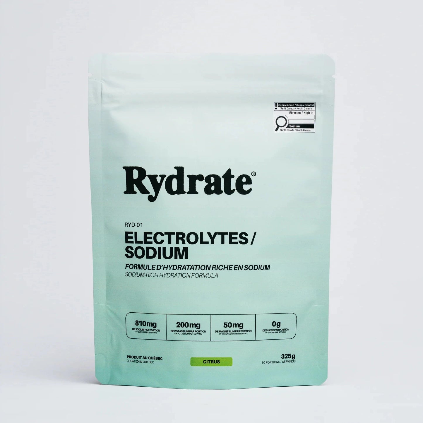 Rydrate - RYD-01 - Formule d'hydratation riche en sodium Nutrition Rydrate 