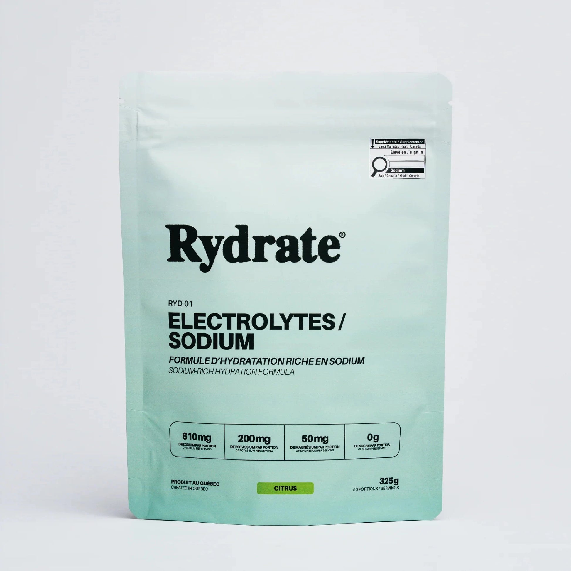 Rydrate - RYD-01 - Formule d'hydratation riche en sodium Nutrition Rydrate 