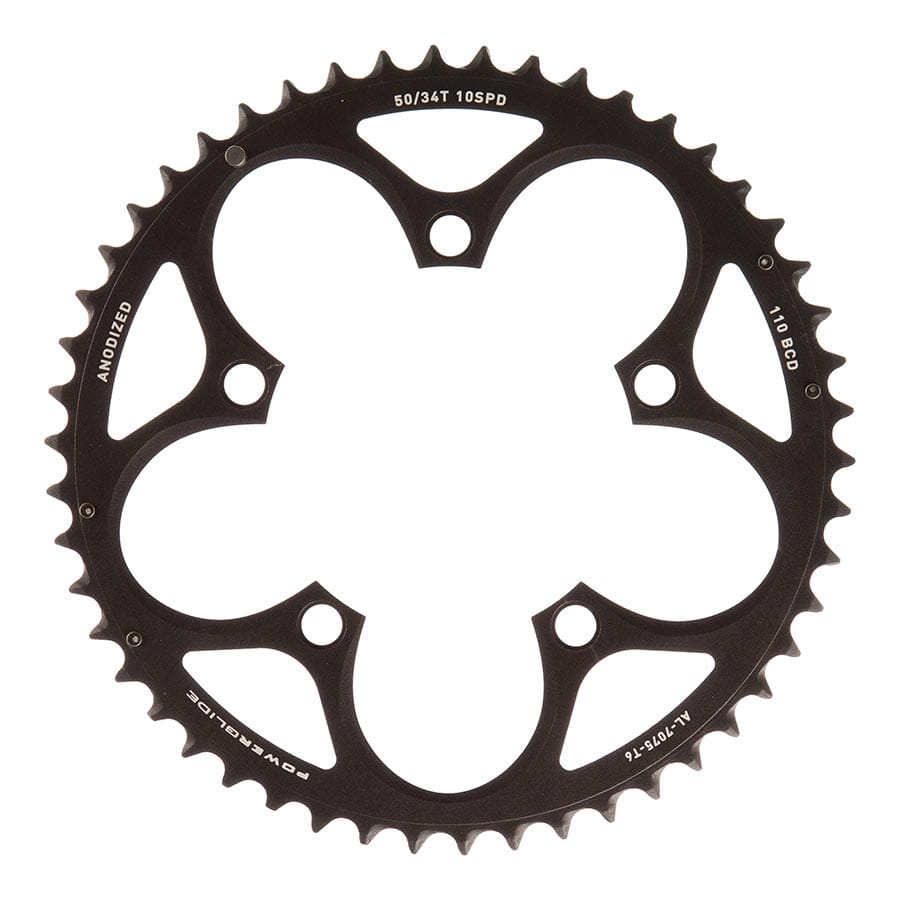 SRAM - 50D, 10 vit., BCD 110mm, 5-Boulons, Plateau Intérieur, Pour 34/50, Aluminium, Noir velocartel 