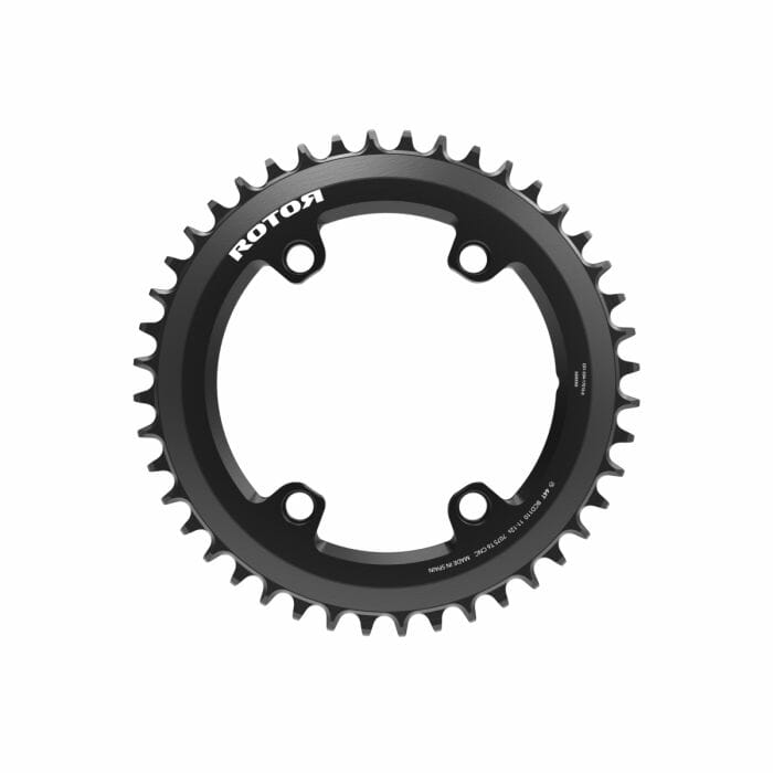 Plateau noQring, mono-plateau, 110 X 4 BCD asymétrique shimano, 42D, noir, rond, 11/12V Rotor 