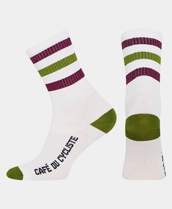 CAFÉ DU CYCLISTE - Socks Striped Lilla Green Socks Café du Cycliste 