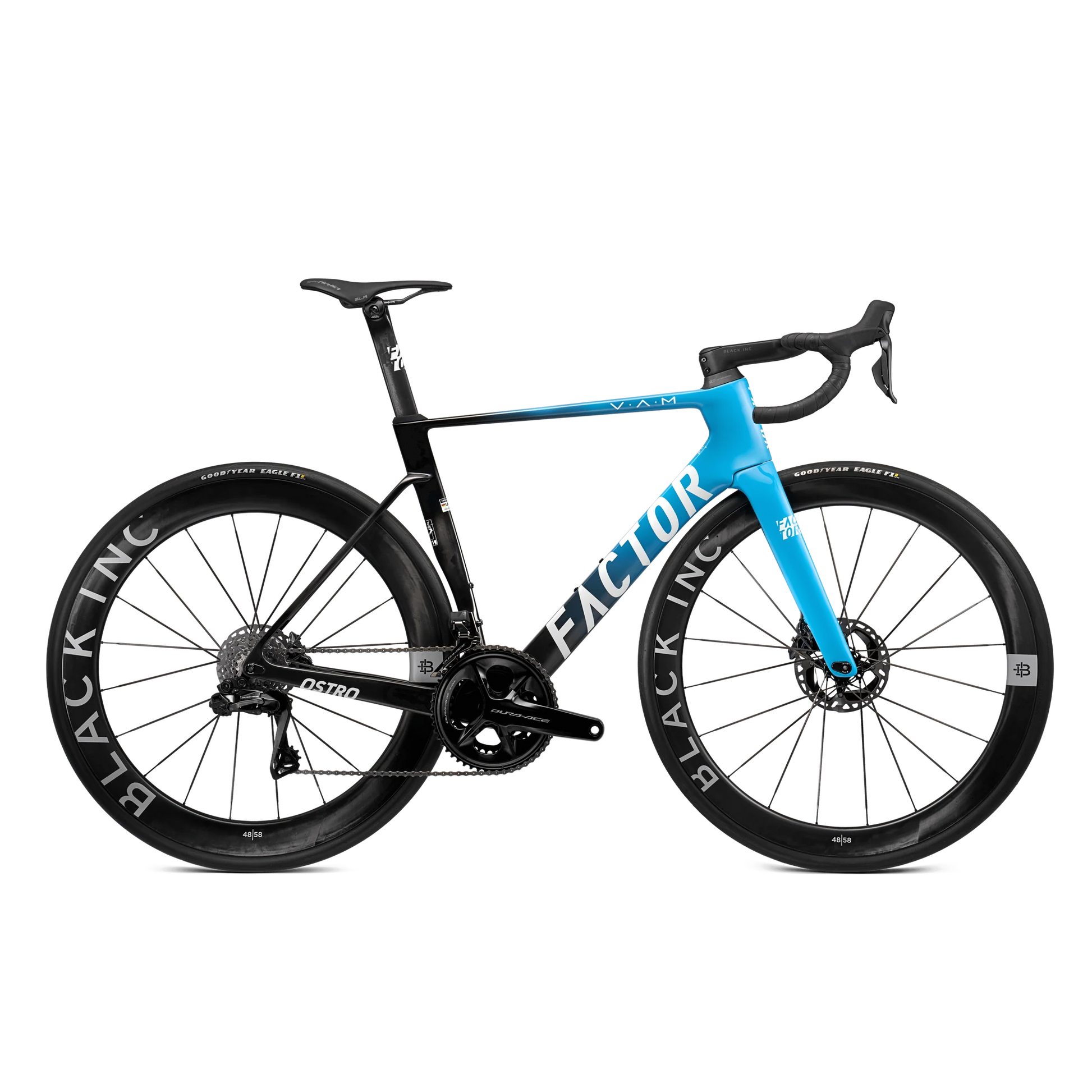 Factor - Ostro VAM 2.0 Premium Complete Road Bikes Factor Gloss Blue Sram RED with Powermeter 