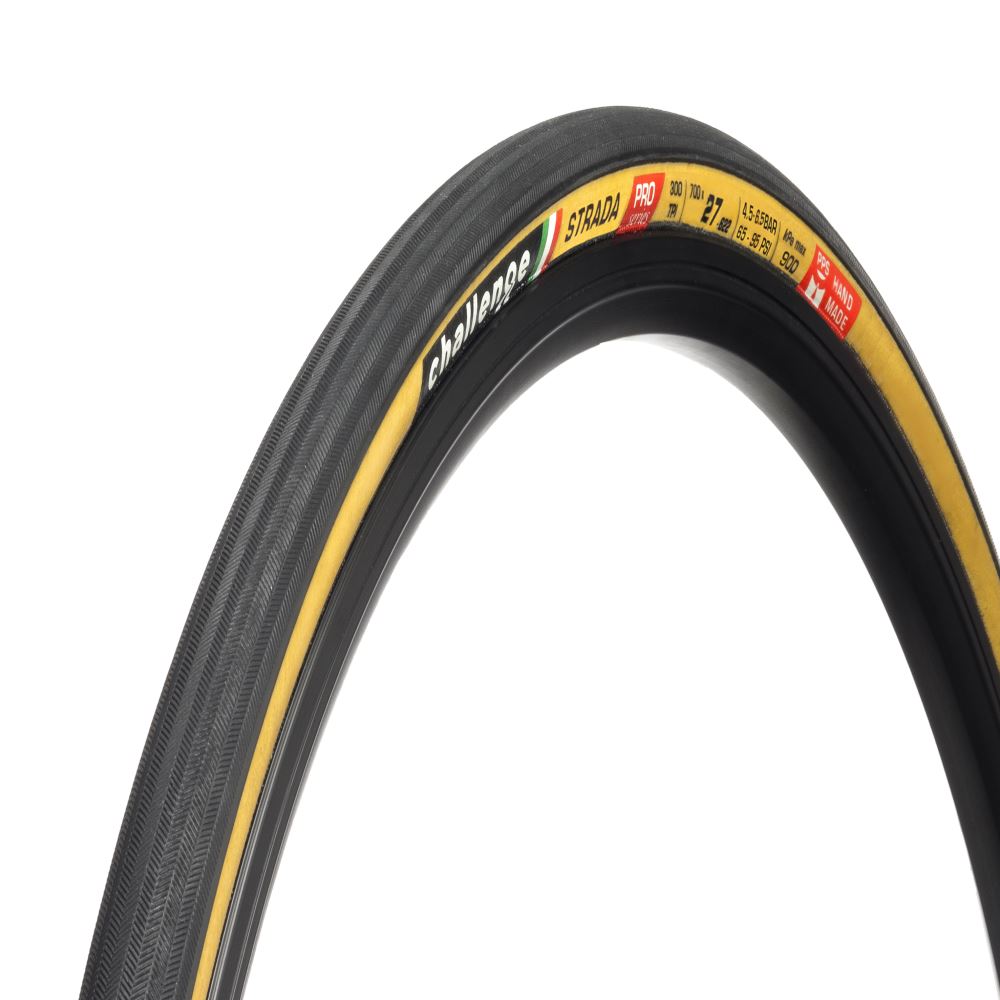 Strada Pro 700x27 300TPI Black/Beige Tires Challenge tire 